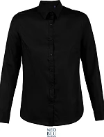 NEOBLU Blaise Women Mikrotkaná blúzka s dlhými rukávmi 24.3183 deep black