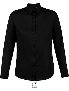Women keprová halenka s dlouhým rukávem deep black model 22499897 - NEOBLU