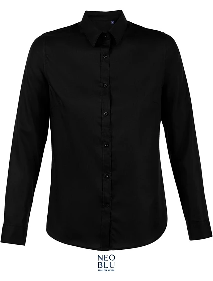 NEOBLU Blaise Women Mikrotkaná blúzka s dlhými rukávmi 24.3183 deep black NEOBLU Blaise Women Mikrotkaná blúzka s dlhými rukávmi 24.3183 deep black