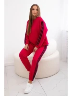 Bavlněná souprava s proužky fuchsie Bavlněná souprava s proužky fuchsie