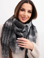 Dámsky vlnený šál mäkký a teplý vo farebných pruhoch KN19 graphite