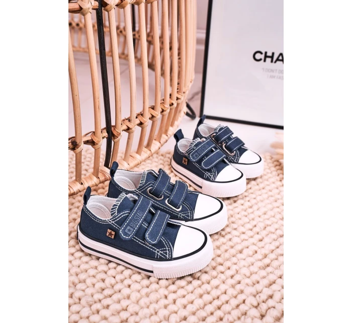 Dziecięce Trampki Na Rzepy BIG STAR HH374201 Granatowe