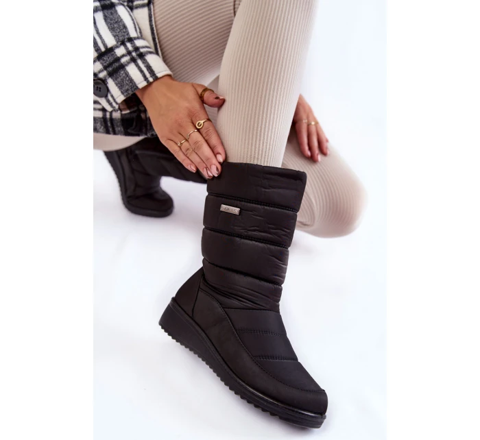 teplé boty na klínku Černé model 21602347 - EVENTO