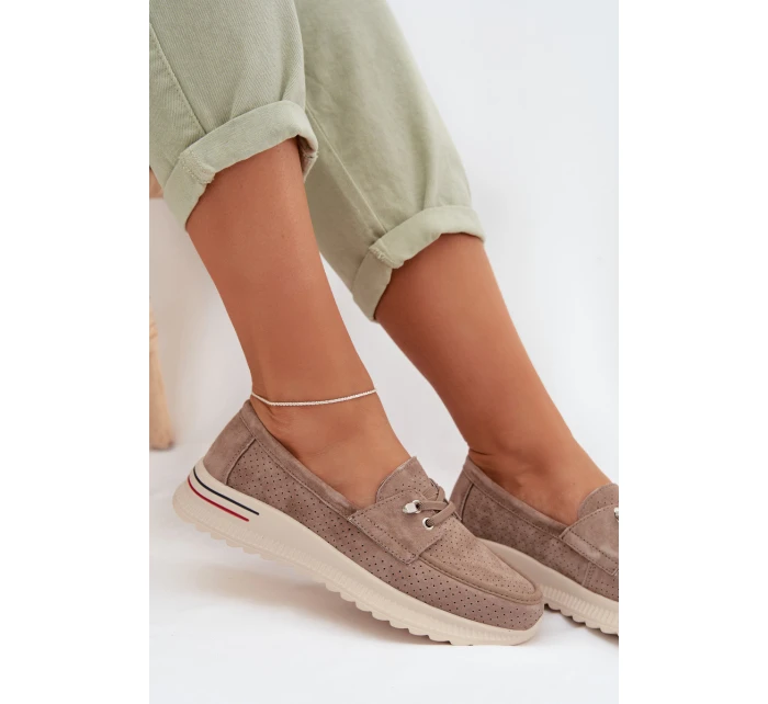 Polobotky z přírodního semiše béžové Selorette