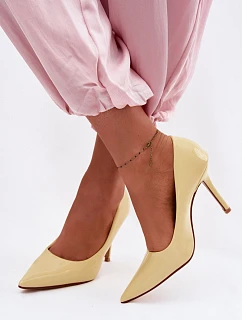 Klasické lakované lodičky z umělé kůže Žluté Odira