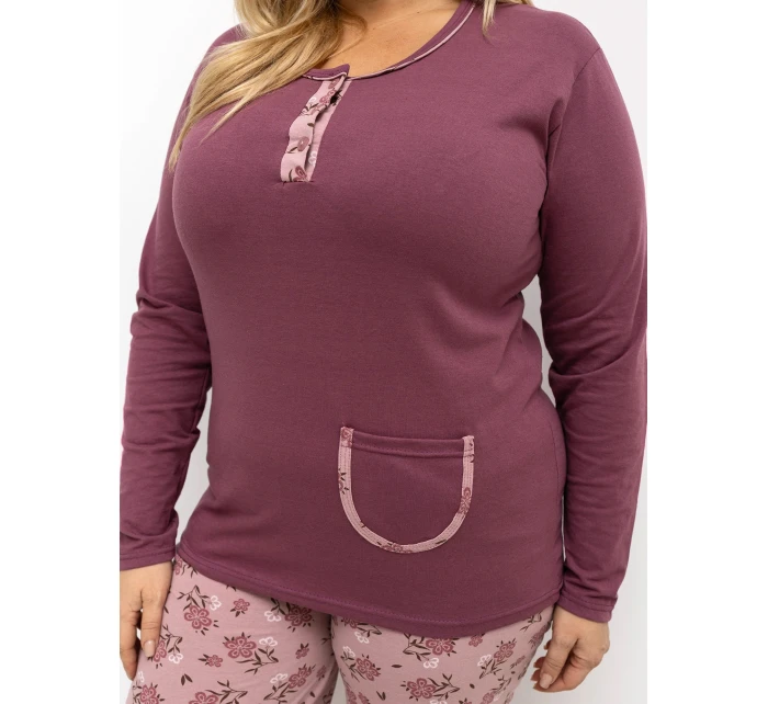 DU PI FP 508.57 tmavoružové pyžamo DU PI FP 508.57 tmavoružové pyžamo