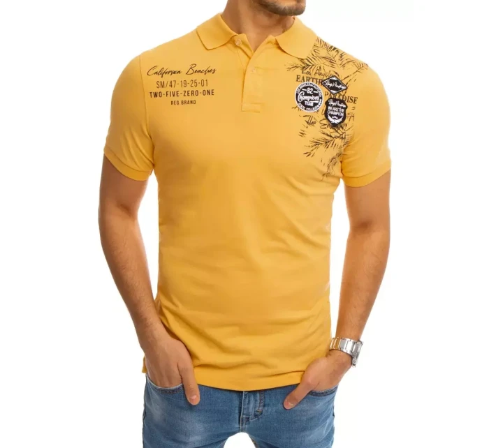 Polokošeľa s potlačou žltá FashionStreet PX0375