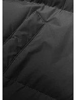 Dlouhá černá hrubší dámská bunda s kapucí model 21246152 - J.STYLE