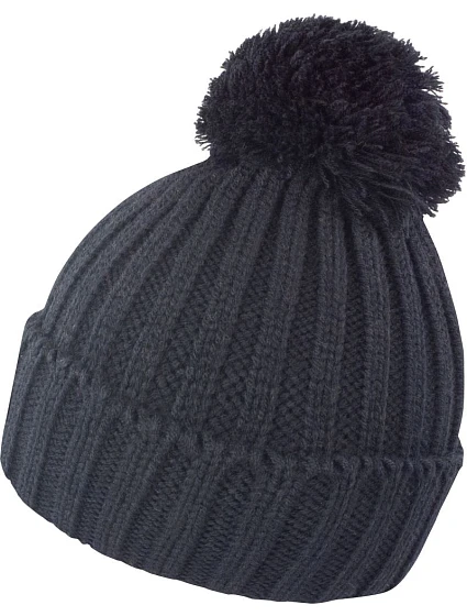 Result Headwear R 369X Pletená čiapka s bambulou 28.369X čierna Result Headwear R 369X Pletená čiapka s bambulou 28.369X čierna