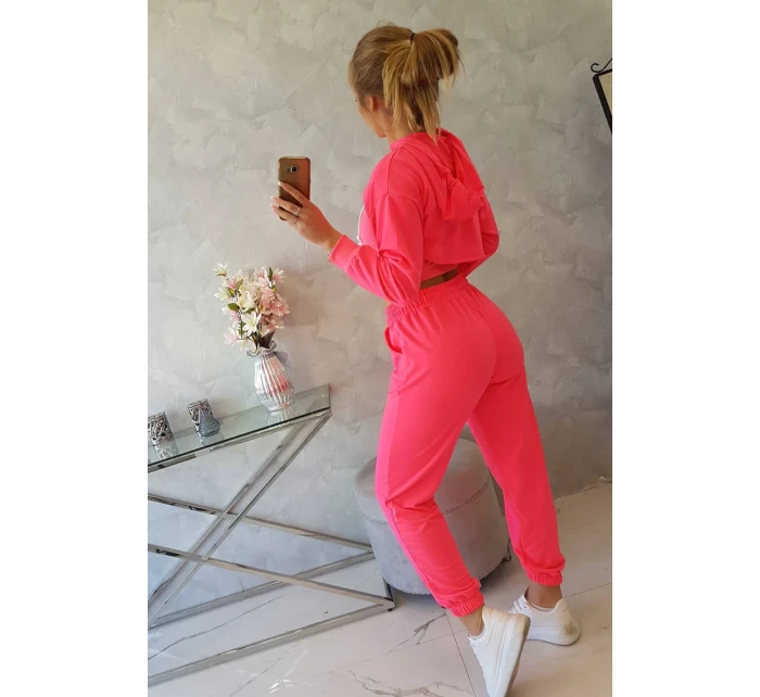 Bavlnená 3dielna sada ružová neónová