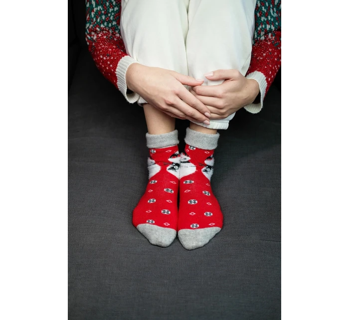 Unisex vianočné ponožky v krabici - 1 pár so snehuliakom