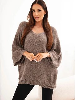 Dámský svetr volný střih s výstřihem do V model 22542825 - K-Fashion