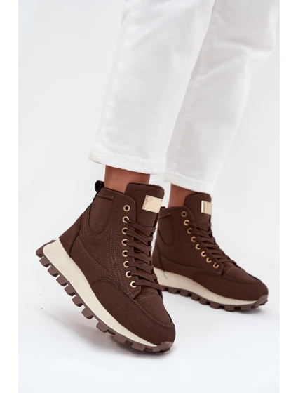 Ocieplane Trapery Damskie Na Platformie Brązowe Marivira Ocieplane Trapery Damskie Na Platformie Brązowe Marivira