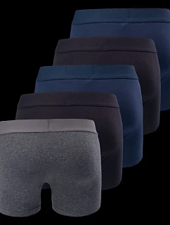 Pánske boxerky RAVOR 5PACK čierno-modrá kombinácia – Martes