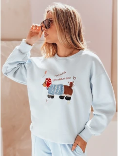 Dámska nadrozmerná mikina s výšivkou DOGSWEETY modrá FashionStreet BY1479