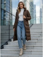 Dámská zimní dlouhá bunda hnědá Dstreet model 21994252 - FashionStreet