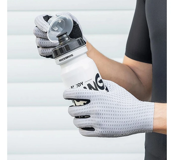 Rockbros priedušné cyklistické rukavice, veľkosť: M - zelené