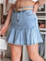 džínová mini sukně s volánky modrá Dstreet model 21987517 - FashionStreet