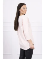 Letná dievčenská blúzka s potlačou púdrovo ružová