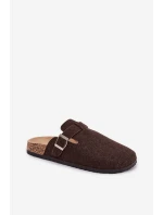 Pánské pantofle s přezkou čokoládové model 21794104 - Boto Pánské pantofle s přezkou čokoládové model 21794104 - Boto