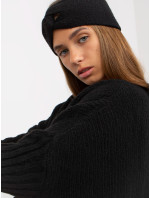 Čierny nadrozmerný sveter s bočnými rozparkami OCH BELLA