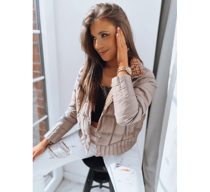 FIORELLA béžová FashionStreet dámska obojstranná prechodná bunda TY3562