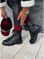 Dámské šněrovací boty s podrážkou černé Dstreet model 21981484 - FashionStreet
