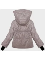 Světle růžová péřová dámská zimní bunda s kapucí model 21247513 - Glakate