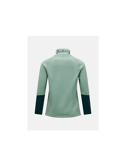 Dámská mikina PEAK PERFORMANCE W Rider Essentials Midlayer Zip Jacket, zelená barva Dámská mikina PEAK PERFORMANCE W Rider Essentials Midlayer Zip Jacket, zelená barva