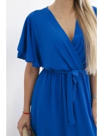 Šaty s model 21915251 výstřihem chrpově modrá - K-Fashion