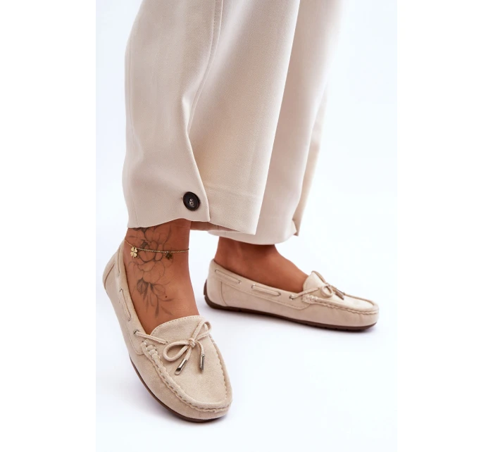 Dámské semišové mokasíny béžové model 21625521 - Boto Dámské semišové mokasíny béžové model 21625521 - Boto