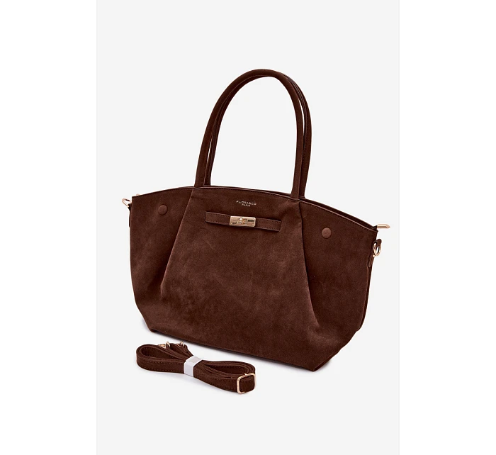 Nellia Shopper Kabelka z imitace semiše Čokoládová