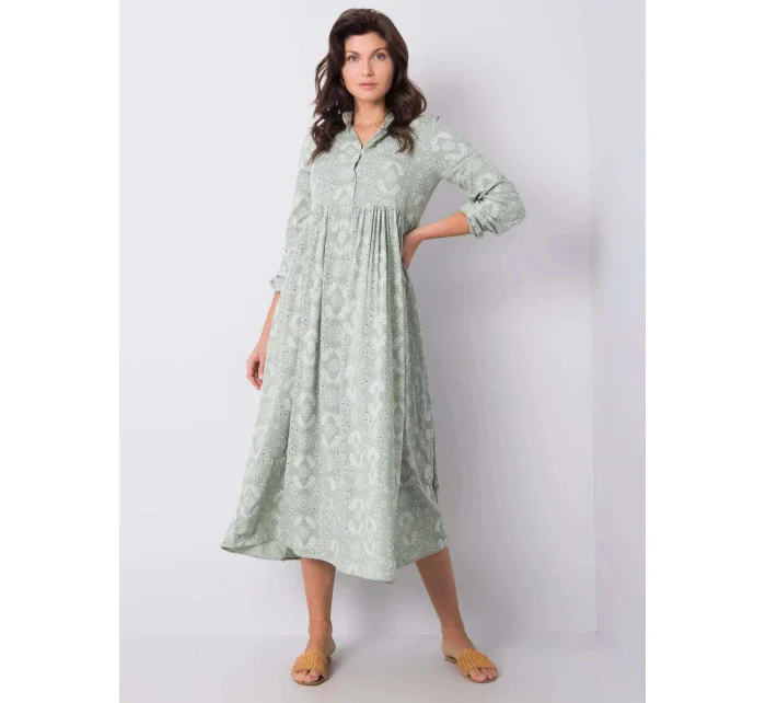 Dámske šaty 232 SK 8009.16 Pistáciová vzor - RUE PARIS Dámske šaty 232 SK 8009.16 Pistáciová vzor - RUE PARIS