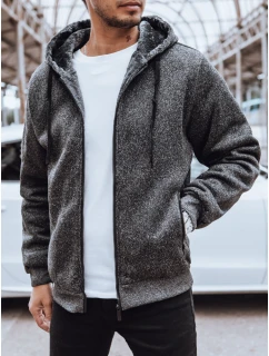 Pánská rozepínací zateplená mikina tmavě šedá Dstreet model 21970283 - FashionStreet