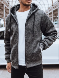 Pánská rozepínací zateplená mikina tmavě šedá model 21970283 - Dstreet