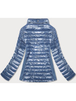 Modrá dámska lesklá bunda (7210-305)