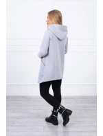 Zateplená mikina s asymetrickým zipem šedá Zateplená mikina s asymetrickým zipem šedá