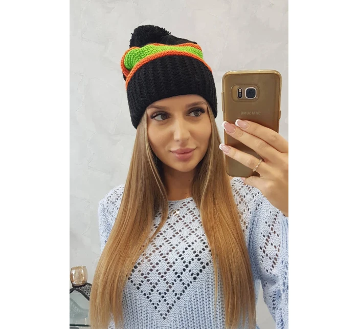 Kinga dámska čiapka K297 black+kiwi+green neón Kinga dámska čiapka K297 black+kiwi+green neón