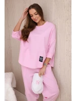 Komplet nových mikinových kalhot Punto světle růžová
