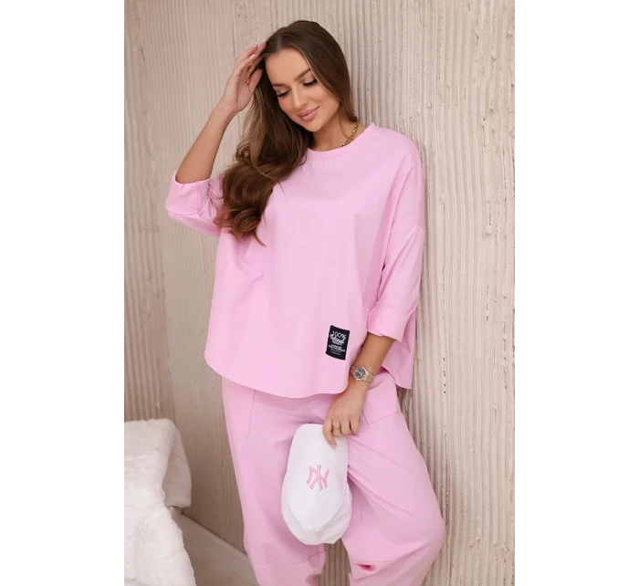 Komplet nových mikinových kalhot Punto světle růžová