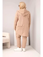 Dámský bavlněný komplet Plus Size s mikinou a kalhotami fango
