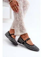 Eko Semišové Baletky S Ozdobami z Černé model 21666798 - Boto Eko Semišové Baletky S Ozdobami z Černé model 21666798 - Boto