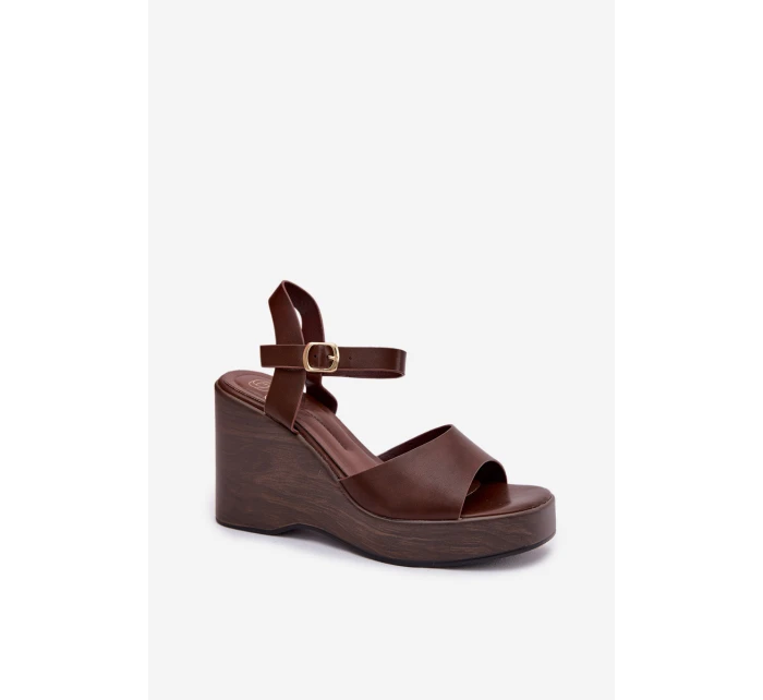 Dámské sandály na platformě Eko kůže Čokoládové Parilisse