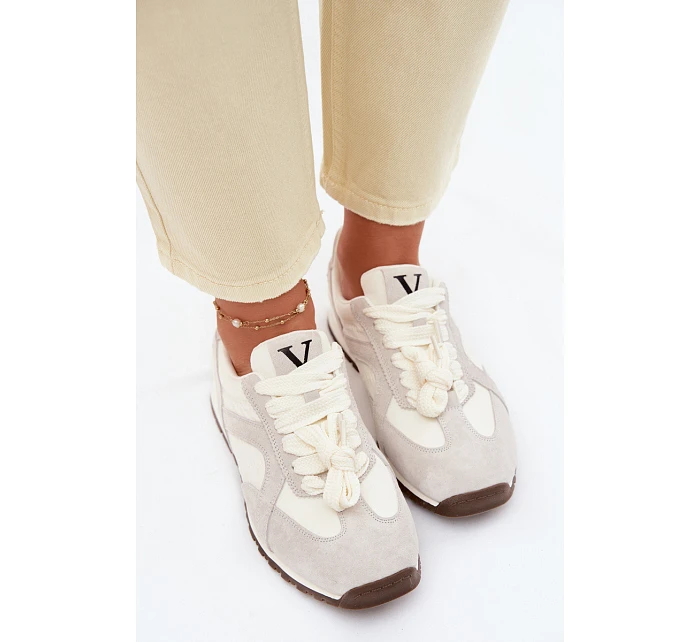 Semišové Dámské Tenisky model 22073044 Šedé - VINCEZA