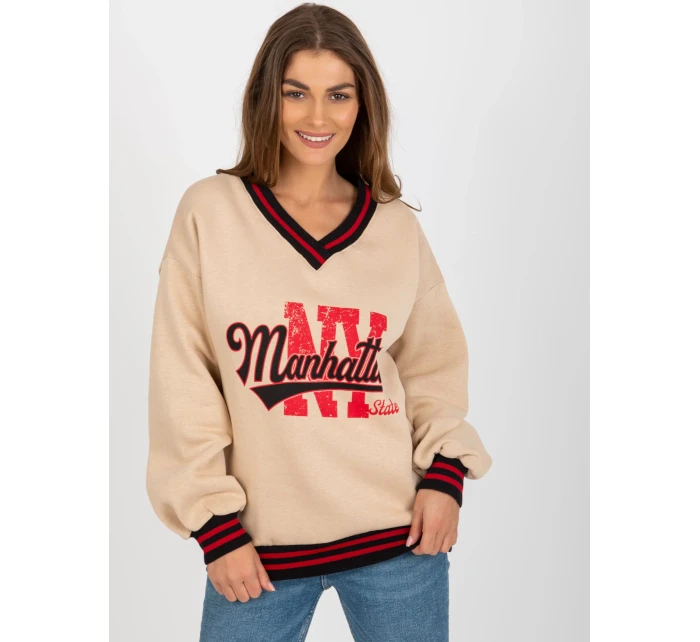 Bluza EM BL model 18510343 beżowy - FPrice Bluza EM BL model 18510343 beżowy - FPrice