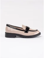 Exkluzívne dámske hnedé mokasíny na podpätku Exkluzívne dámske hnedé mokasíny na podpätku