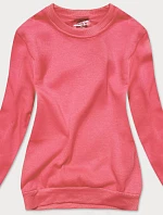 Ružová dámska tepláková mikina so sťahovacími lemami (W01-58)