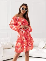 Červené dámské šaty ve stylu s dlouhými rukávy model 19761443 - Moon