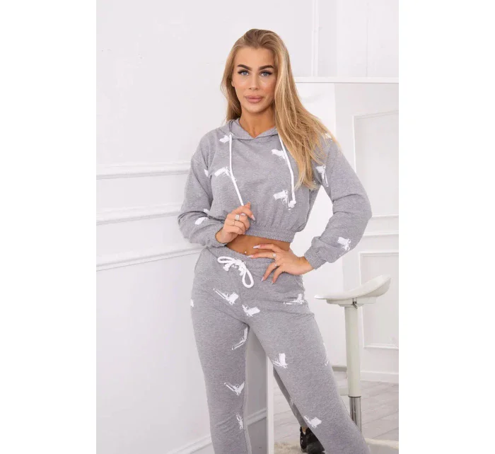 Sada s potlačou pištole šedá