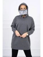 Zateplená mikina s kapucňou v grafitovej farbe Zateplená mikina s kapucňou v grafitovej farbe